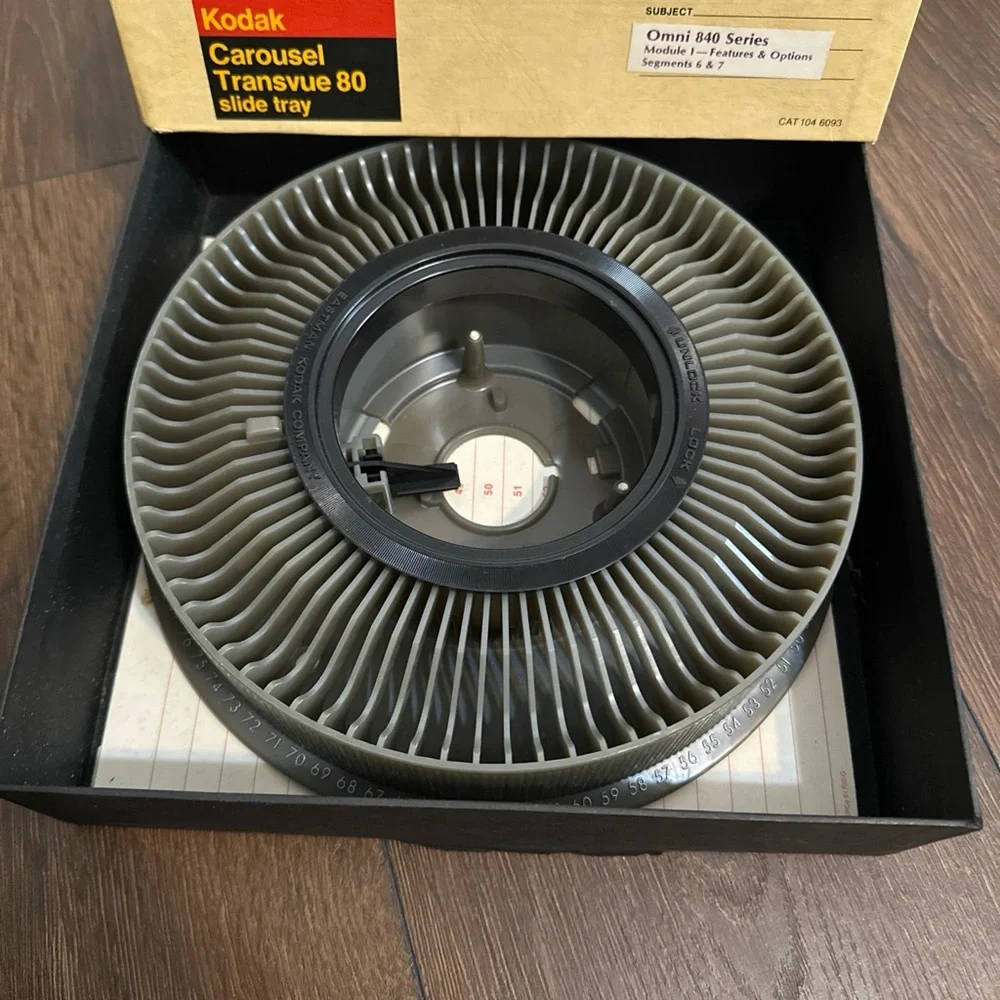 Kodak Carousel Transvue 80 Slide Tray Lot of 3 (1 black , 2 gray), Original Box